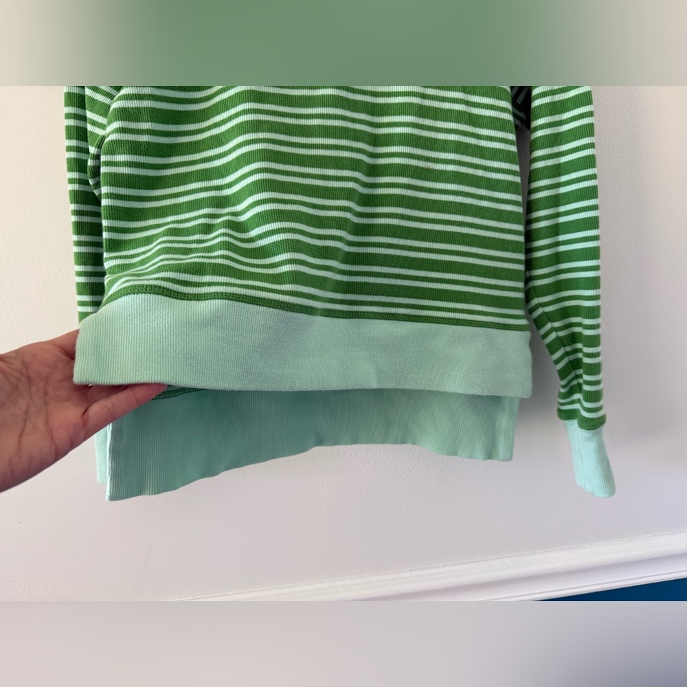 Anthropologie Maeve Green Striped Top - Picture 3 of 6